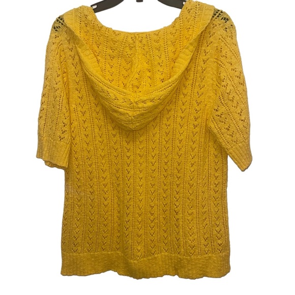 Coldwater Creek Yellow Front Zip Sweater Hoodie Size L - Picture 8 of 8